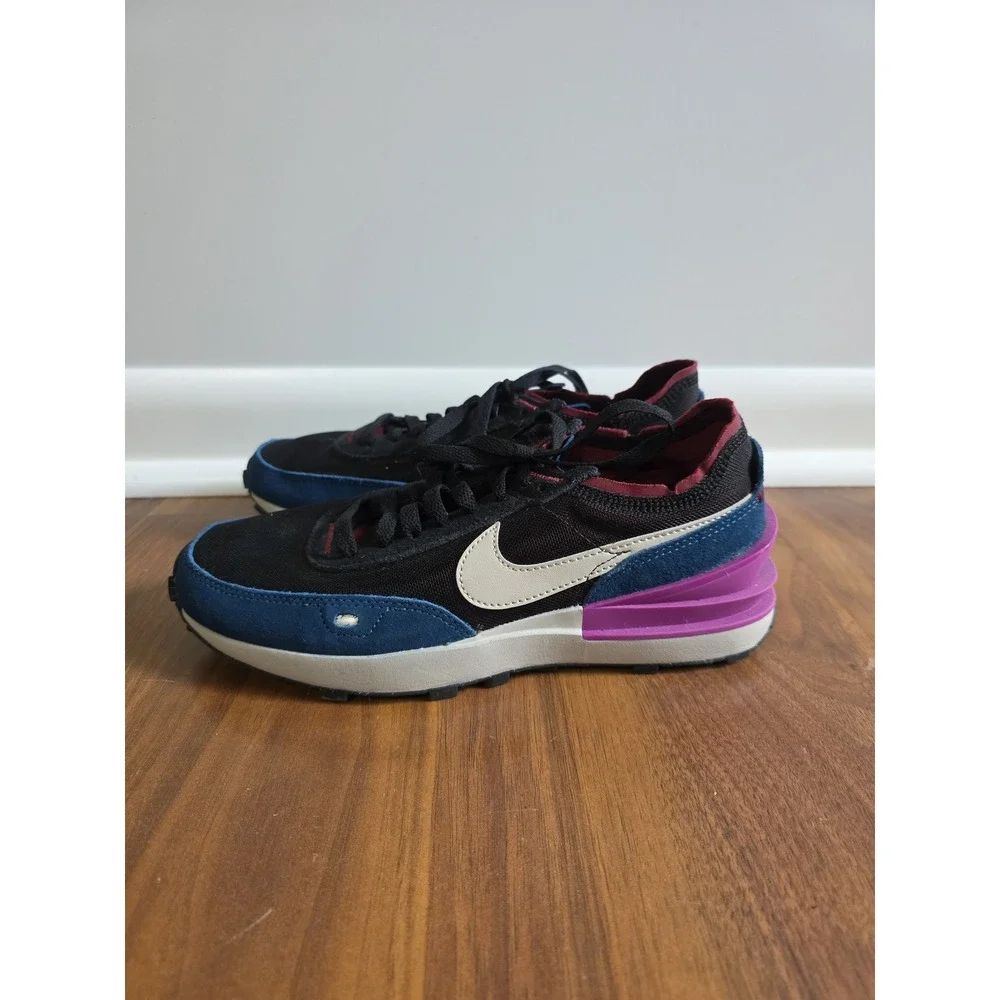 Nike Waffle One Shoes Women 8 Black Maroon Blue Purple NEW Sneakers DC2533-001